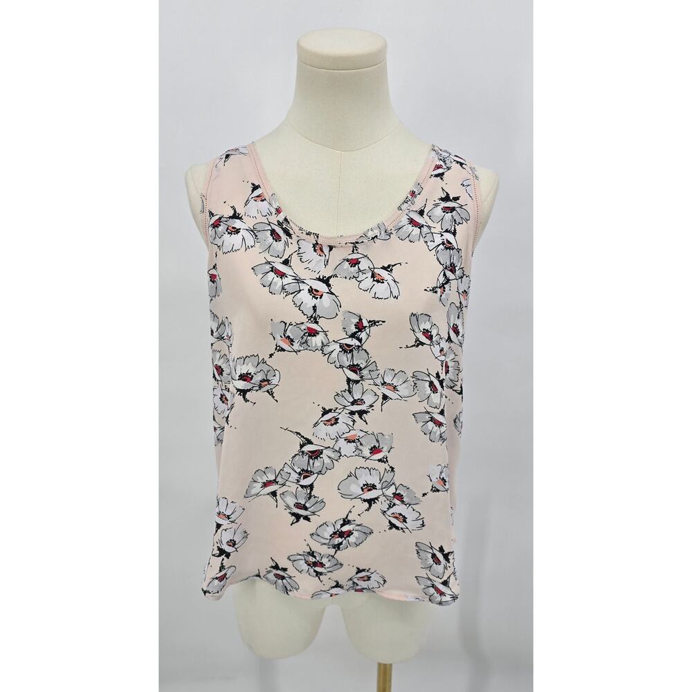 Banana Republic Floral Blouse S Blush Pink Workwear Minimalist Soft Romantic